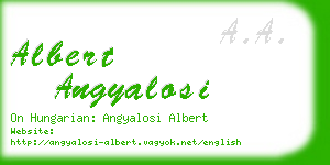albert angyalosi business card